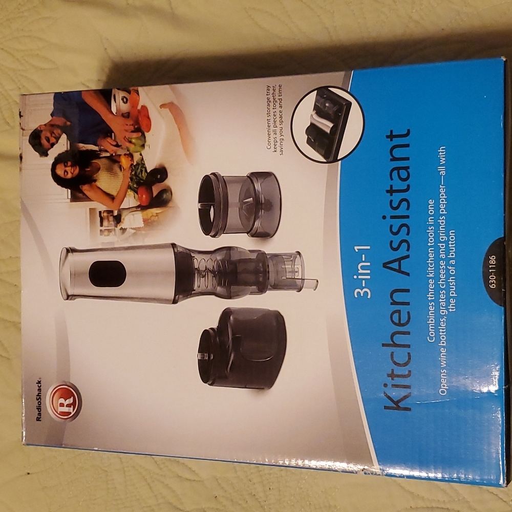 Kitchen Assistant - Opens Wine Bottles, Grates Cheese, Grinds Pepper